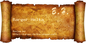 Barger Helka névjegykártya